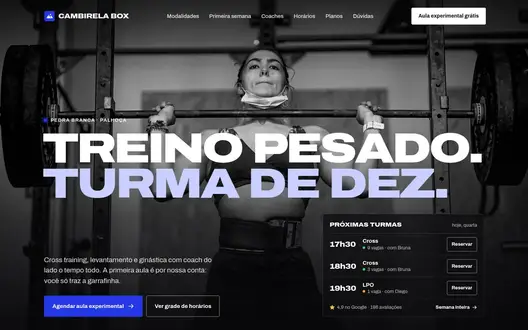 Página inicial do site Cambirela Box